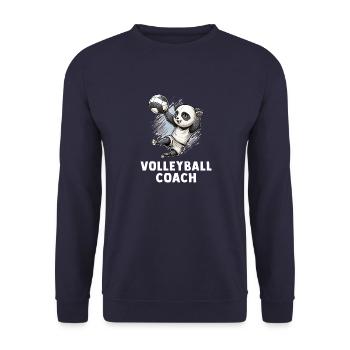 Volleyball Trainer Panda - Panda Volleyball Team - Unisex Pullover - Navy - Vorne - Alina (178cm) & Michal (187cm)