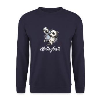 Shibi Volleyball Panda - Liebe Volleyball - Unisex Pullover - Navy - Vorne - Alina (178cm) & Michal (187cm)