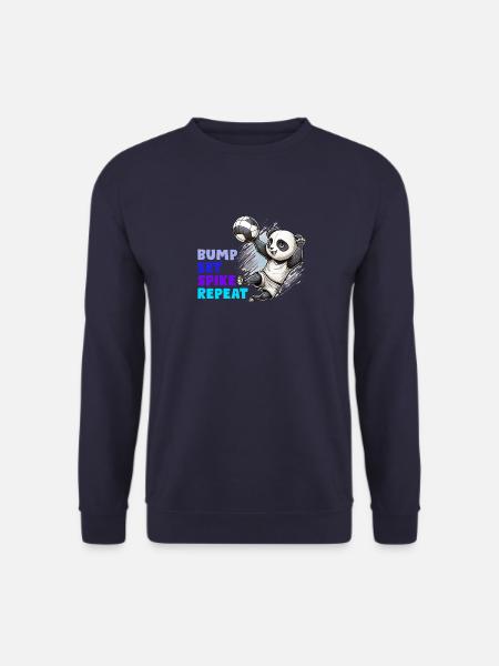 Niedlicher und lustiger Volleyball-Panda - Unisex Pullover - Navy