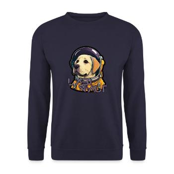 LabbiNaut Labrador Astronauten Hundepapa - Unisex Pullover - Navy - Vorne - Alina (178cm) & Michal (187cm)
