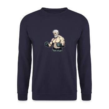 MMA Bärtige alte Männer - Cage Fighter Free - Unisex Pullover - Navy - Vorne - Alina (178cm) & Michal (187cm)