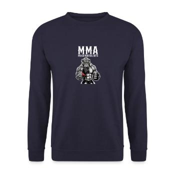 MMA Gorilla - Muay Thai Boxen - Unisex Pullover - Navy - Vorne - Alina (178cm) & Michal (187cm)
