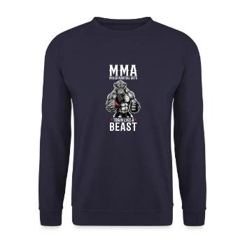 MMA Gorilla - Käfigkämpfer Freies Kämpfen - Unisex Pullover - Navy - Vorne - Alina (178cm) & Michal (187cm)