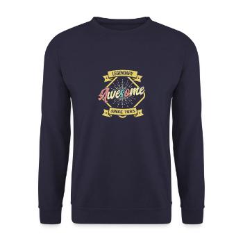 Legendary since Awesome since 1983 Birthday Legend - Unisex Sweatshirt - navy - Front - Alina (178cm) & Michal (187cm)