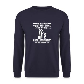 Ich Wurde Unbeaufsichtigt Gelassen Biertrinker - Unisex Pullover - Navy - Vorne - Alina (178cm) & Michal (187cm)