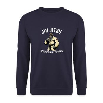 Unterwerfung Gorilla Brazilian Jiu Jitsu MMA - Unisex Pullover - Navy - Vorne - Alina (178cm) & Michal (187cm)