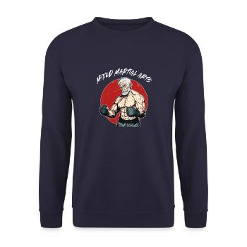 Mixed Martial Arts Man- Cage Fighter Free Fighting - Unisex Pullover - Navy - Vorne - Alina (178cm) & Michal (187cm)