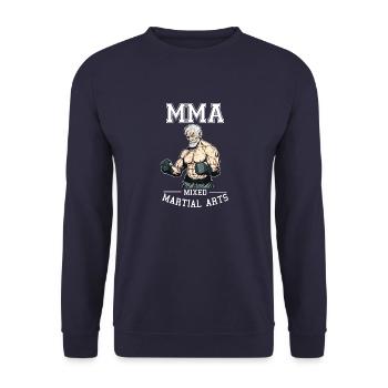 MMA Old Man - Mixed Martial Arts Dad - Unisex Pullover - Navy - Vorne - Alina (178cm) & Michal (187cm)