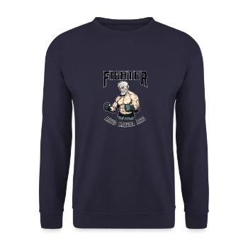 Cool MMA Alter Mann - Cage Fighter Free Fighting - Unisex Pullover - Navy - Vorne - Alina (178cm) & Michal (187cm)