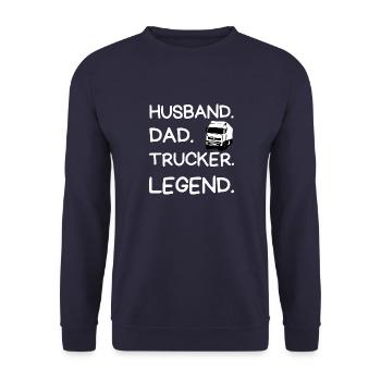 Funny Trucker Art For Truck Driver Husband Men Dad - Unisex Sweatshirt - navy - Front - Alina (178cm) & Michal (187cm)