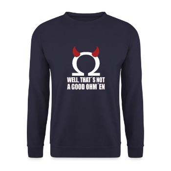 Wortspiel kein gutes omen - Unisex Pullover - Navy - Vorne - Alina (178cm) & Michal (187cm)