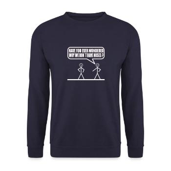Funny stick figure - Unisex Sweatshirt - navy - Front - Alina (178cm) & Michal (187cm)