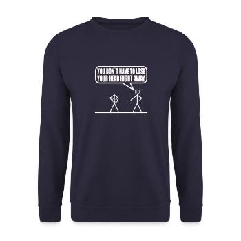Funny stick figure - Unisex Sweatshirt - navy - Front - Alina (178cm) & Michal (187cm)