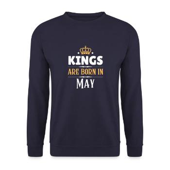 Kings are born in May - Unisex Sweatshirt - navy - Front - Alina (178cm) & Michal (187cm)