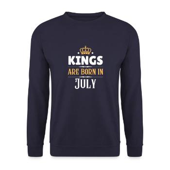 Kings are born in July - Unisex Sweatshirt - navy - Front - Alina (178cm) & Michal (187cm)