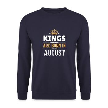 Kings are born in August - Unisex Sweatshirt - navy - Front - Alina (178cm) & Michal (187cm)