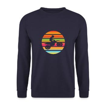 Moto Motocross Motocycliste Fan de moto - Sweat-shirt Unisexe - marine - Devant - Alina (178cm) & Michal (187cm)