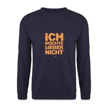 Bartleby the Schreiber - Ich möchte lieber nicht - Unisex Pullover - Navy - Vorne - Alina (178cm) & Michal (187cm)