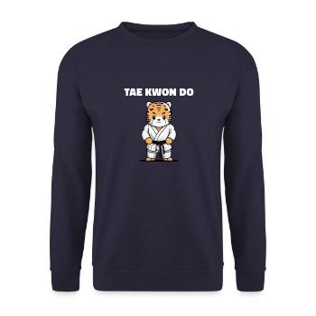 Taekwondo Tiger Kid Fighter - Unisex Pullover - Navy - Vorne - Alina (178cm) & Michal (187cm)