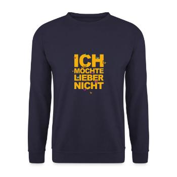 Bartleby der Schreiber - Ich möchte lieber nicht - Unisex Pullover - Navy - Vorne - Alina (178cm) & Michal (187cm)