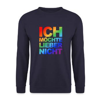 Bartleby der Schreiber - Ich möchte lieber nicht - Unisex Pullover - Navy - Vorne - Alina (178cm) & Michal (187cm)
