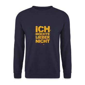 Bartleby der Schreiber - Ich möchte lieber nicht - Unisex Pullover - Navy - Vorne - Alina (178cm) & Michal (187cm)