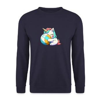 Unicorn Spike Squad Volleyball für Mädchen - Unisex Pullover - Navy - Vorne - Alina (178cm) & Michal (187cm)