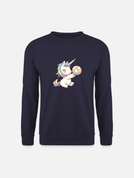Einhörner & Mädchen lieben Volleyball - Servieren - Unisex Pullover - Navy