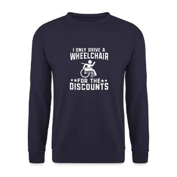 Wheelchair Handicap Wheelchair Disabled - Unisex Sweatshirt - navy - Front - Alina (178cm) & Michal (187cm)