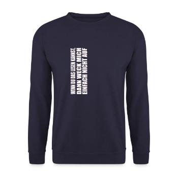 Drôle de dire si vous pouvez lire ceci - Sweat-shirt Unisexe - marine - Devant - Alina (178cm) & Michal (187cm)