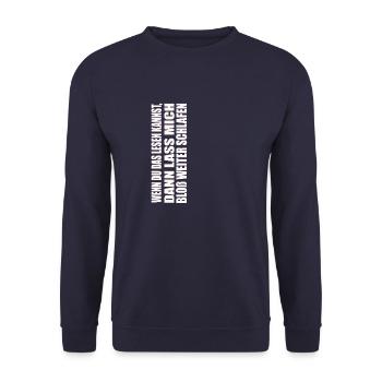 Drôle de dire si vous pouvez lire ceci - Sweat-shirt Unisexe - marine - Devant - Alina (178cm) & Michal (187cm)