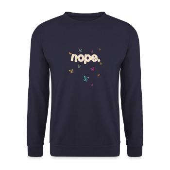 NOPE - sei kein ja-Sager! - Unisex Pullover - Navy - Vorne - Alina (178cm) & Michal (187cm)