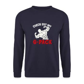 Check out my 6-pack - Unisex Sweatshirt - navy - Front - Alina (178cm) & Michal (187cm)