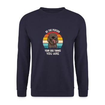 Weimaraner Welpe Hundehalter Hundefreund - Unisex Pullover - Navy - Vorne - Alina (178cm) & Michal (187cm)