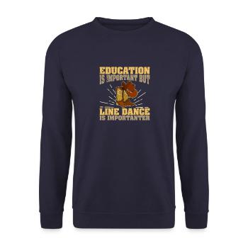 Linedancer Tänzer Spruch Western Sport - Unisex Pullover - Navy - Vorne - Alina (178cm) & Michal (187cm)