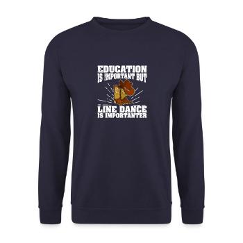 Linedancer Tänzer Spruch Western Sport - Unisex Pullover - Navy - Vorne - Alina (178cm) & Michal (187cm)