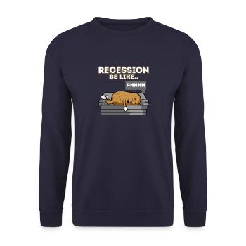 Récession Être comme de l’humour Patate Canapé Sarcastique - Sweat-shirt Unisexe - marine - Devant - Alina (178cm) & Michal (187cm)