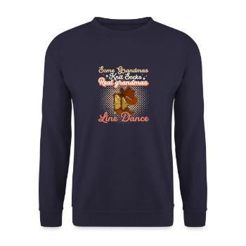 Western Country Tänzer Linedance Spruch - Unisex Pullover - Navy - Vorne - Alina (178cm) & Michal (187cm)