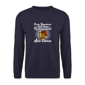 Western Country Tänzer Linedance Spruch - Unisex Pullover - Navy - Vorne - Alina (178cm) & Michal (187cm)