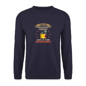 Schweden Stinkefisch Surströmming Spruch Fisch - Unisex Pullover - Navy - Vorne - Alina (178cm) & Michal (187cm)