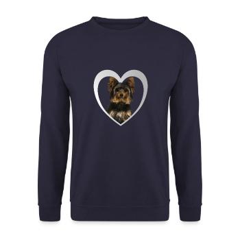 Yorkshire Terrier Heart - I Love Yorkshire Terrier - Unisex Sweatshirt - navy - Front - Alina (178cm) & Michal (187cm)