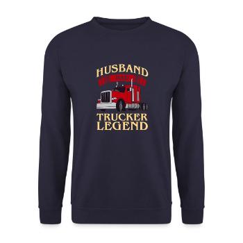 Husband Dad Trucker Legend - Unisex Sweatshirt - navy - Front - Alina (178cm) & Michal (187cm)