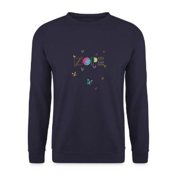 NOPE - sei kein ja-Sager! - Unisex Pullover - Navy - Vorne - Alina (178cm) & Michal (187cm)