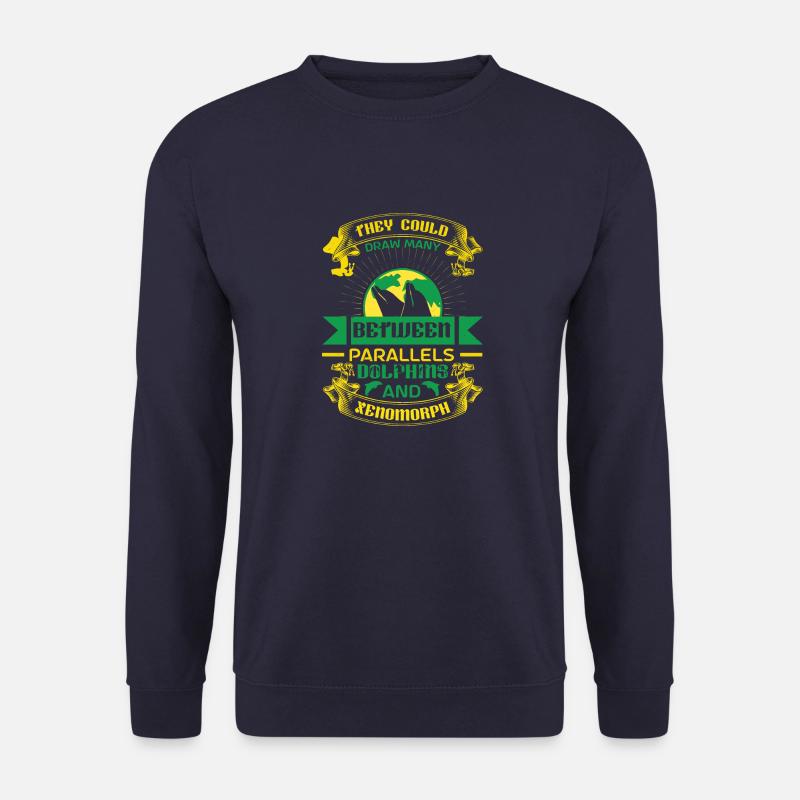 ZWISCHEN PARALLELEN DELFINE - Unisex Pullover - Navy