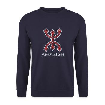 AMAZIGH SYMBOLE BERBERE Z IMAZIGHEN BIJOU KABYLE - Sweat-shirt Unisexe - marine - Devant - Alina (178cm) & Michal (187cm)