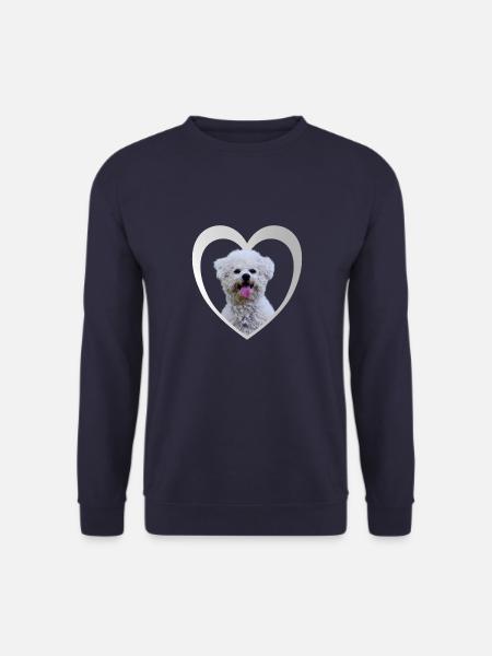 Bichon Frisé Herz - I love Bichon Frise - Unisex Pullover - Navy