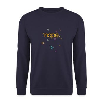 NOPE - sei kein ja-Sager! - Unisex Pullover - Navy - Vorne - Alina (178cm) & Michal (187cm)