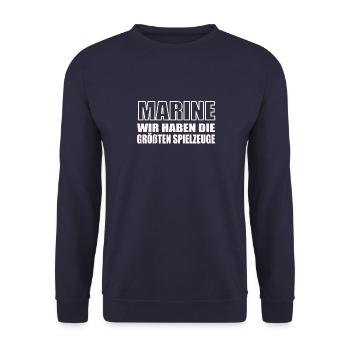 Lustiges Bundeswehr Soldaten - Unisex Pullover - Navy - Vorne - Alina (178cm) & Michal (187cm)