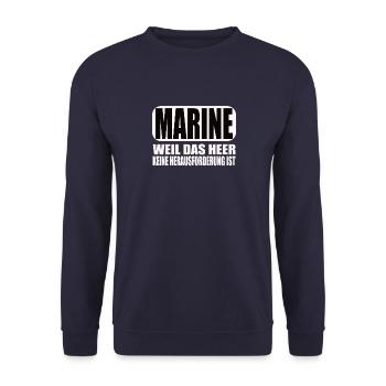 Lustiges Bundeswehr Soldaten - Unisex Pullover - Navy - Vorne - Alina (178cm) & Michal (187cm)