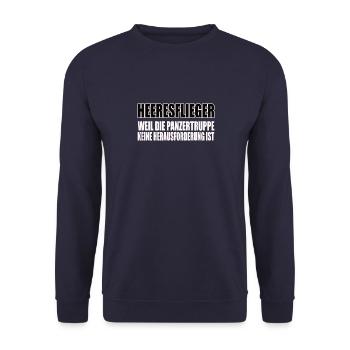 Lustiges Bundeswehr Soldaten - Unisex Pullover - Navy - Vorne - Alina (178cm) & Michal (187cm)